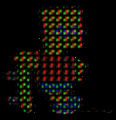 Bart Simpson rendered in RGB
